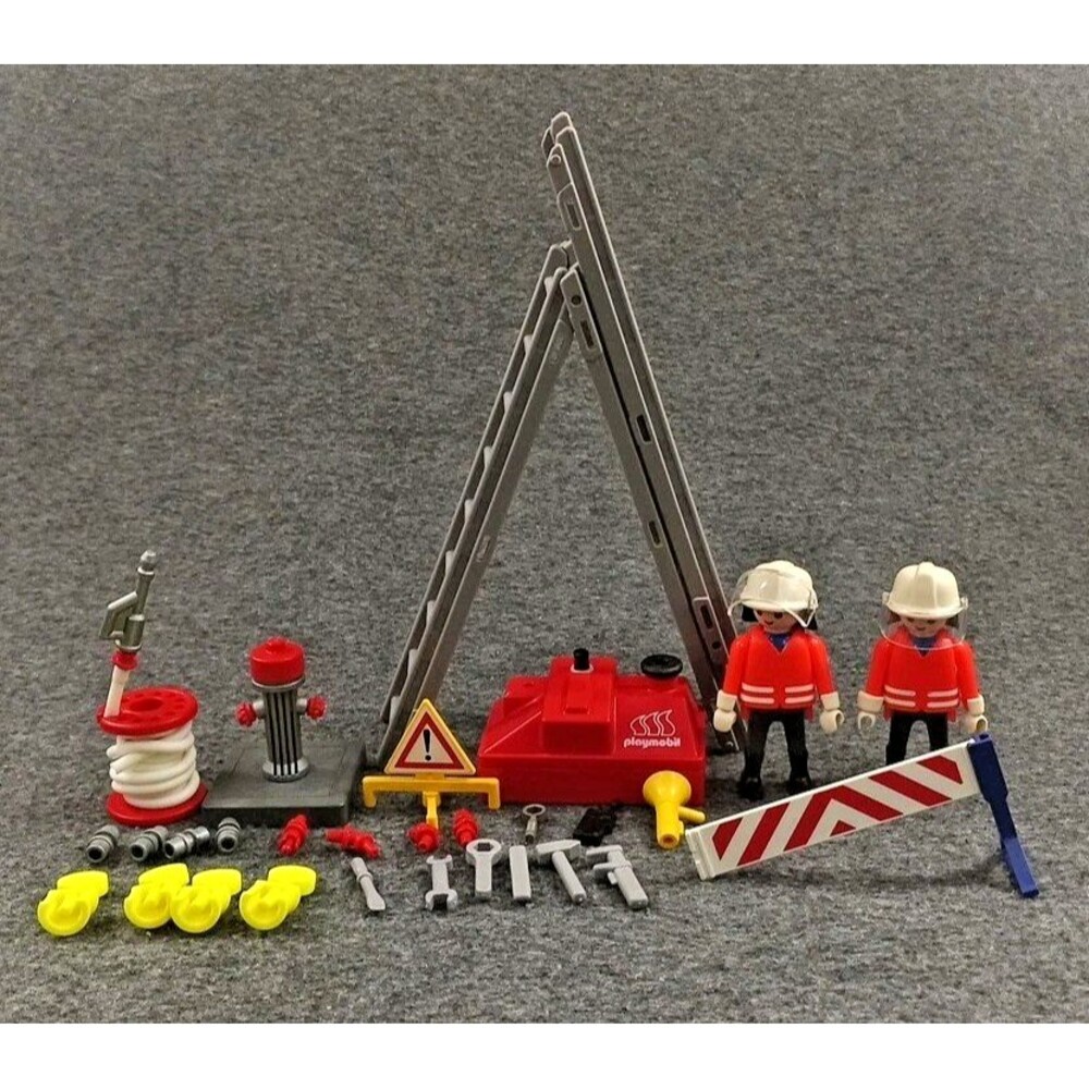 Playmobil 3881 Rare Fire Fighters Rescue & Jump Team VIntage 1996 Incomplete